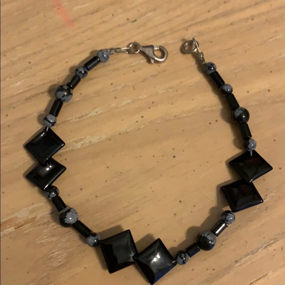 Black Beaded Bracelet